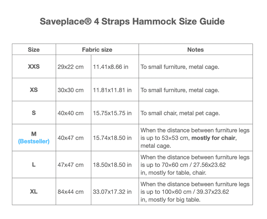 Saveplace® Hammock for Pets & Storage NATURE - in Cotton, 6 Sizes